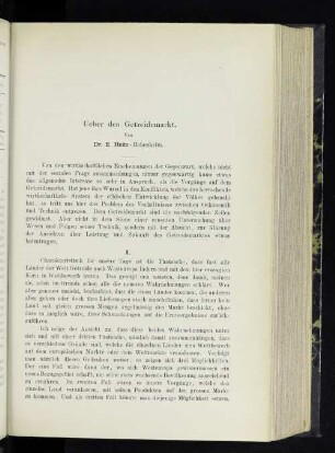 Ueber den Getreidemarkt.