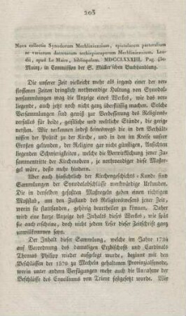 203-210 "Nova collectio Synodorum Mechlinensium"
