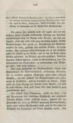 203-210 "Nova collectio Synodorum Mechlinensium"