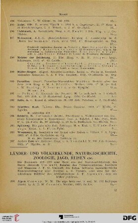 Länder- und Völkerkunde, Naturgeschichte, Zoologie, Jagd, Reisen, etc. (Nr. 208-241)