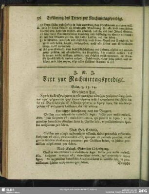 Text zur Nachmittagspredigt