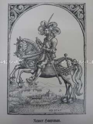 Kriegerdarstellung, Rittmeister zu Pferde, 1545/1559.