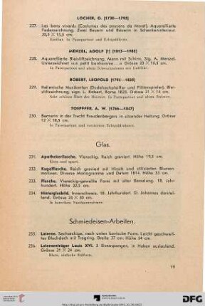 Schmiedeisen-Arbeiten (Nr. 235-240)