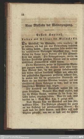 Erstes Kapitel. Anbau und Pflege des Weinstocks