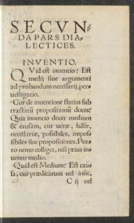 Secunda Pars Dialectices.