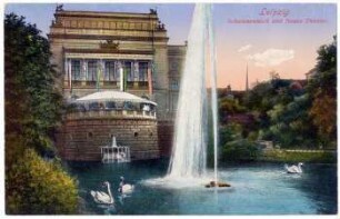 Leipzig : Schwanenteich und neues Theater