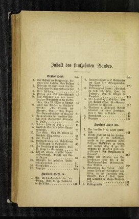 Inhalt des fünfzehnten Bandes