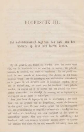 Hoofdstuk III. Het mohammedaansch regt kan den aard van het landbezit op Java niet leeren kennen