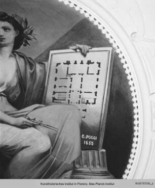 Deckendekorationen mit Minerva und Personifikationen der Künste : Personifikation der Architektur