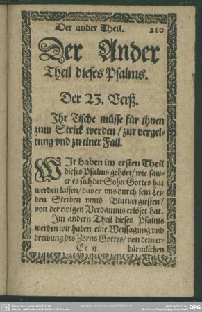 Der Ander Theil dieses Psalms