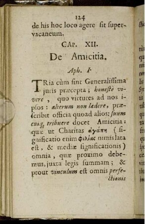 Cap. XII. De Amicitia.