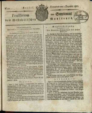No. 98, Sonnabend den 7. Dezember 1811