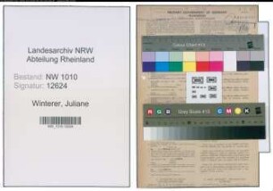 Entnazifizierung Juliane Winterer , geb. 10.04.1917 (Postarbeiterin)