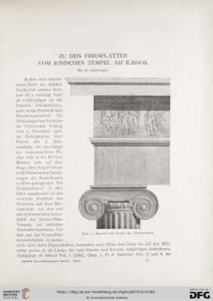 Zu den Friesplatten vom ionischen Tempel am Ilissos