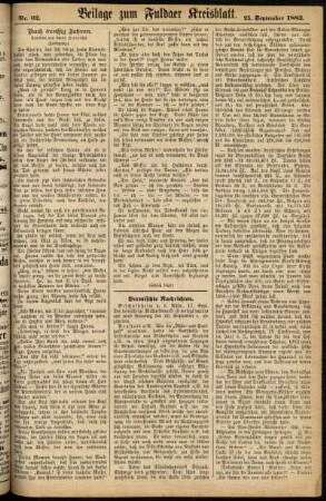 Zweite Ausgabe vom Dienstag, den 25. September 1883.