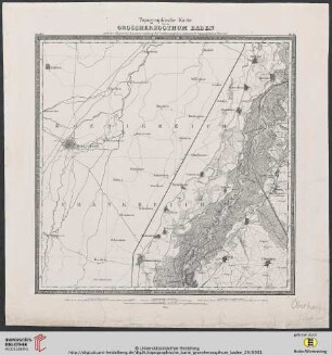 Blatt 29: Topographische Karte über das Grossherzogthum Baden: nach der allgemeinen Landesvermessung des Großherzoglichen militairisch topographischen Bureaus: Oberhausen