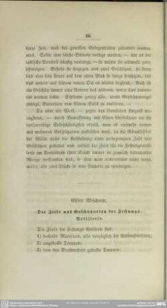 Elfter Abschnitt. Die Ziele und Geschützarten der Festungs-Artillerie