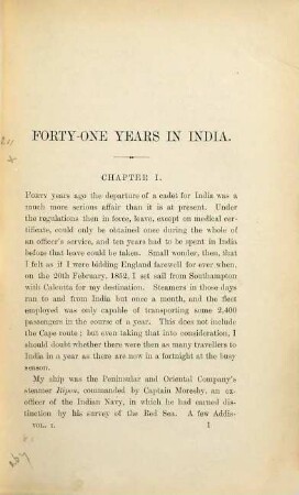 Forty-one years in India from Subaltern to Commander-in-Chief by Field-Marshall Frederick Sleigh Roberts [Roberts] : With Portraits and Maps, I