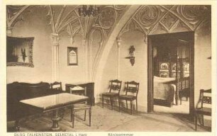 Ansichtskarte: Burg Falkenstein, Selketal i. Harz Königszimmer