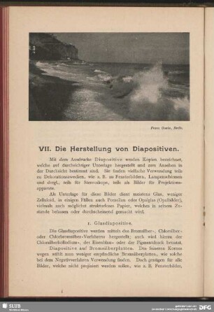 VII. Die Herstellung von Diapositiven