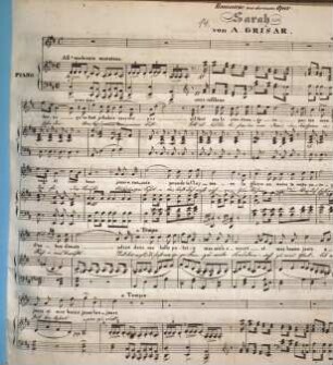 Romanze aus der neuen Oper Sarah : (Singst. mit Pianoforte)