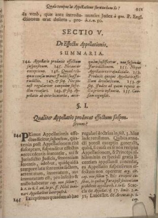 Sectio V. De Effectu Appellationis.