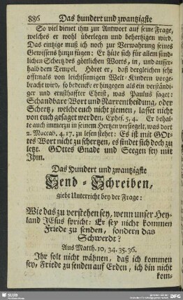 Das Hundert und zwantzigste Send-Schreiben