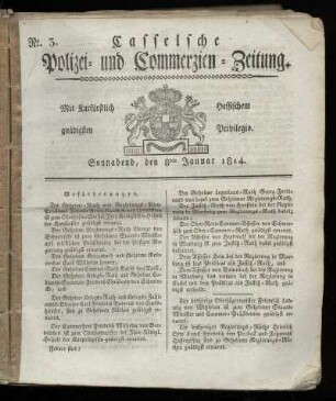 Nr. 3, Sonnabend den 8ten Januar. 1814