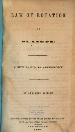 Law of rotation of planets : A new truth in astronomy