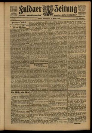 Zweite Ausgabe vom Samstag, den 25. August 1906.