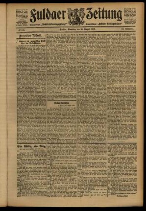 Zweite Ausgabe vom Samstag, den 25. August 1906.
