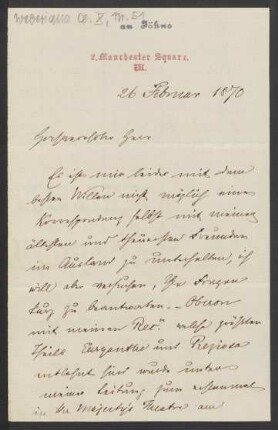Brief an Friedrich Wilhelm Jähns : 26.02.1870