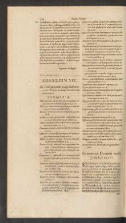 Consilium XIX.