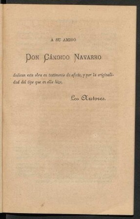 [Dedicatoria] A Don Cándido Navarro