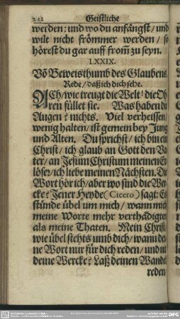 LXXIX. Vo[m] Beweisthumb des Glaubens