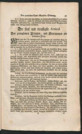 Der fünf und dreyssigste Articul Von genugsamen Ursachen, und Anzeigungen zur peinlichen Frag.