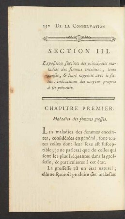 Section III. Expositions succinte des principales maladies des femmes [...]