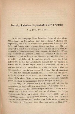 Die physikalischen Eigenschaften der Krystalle