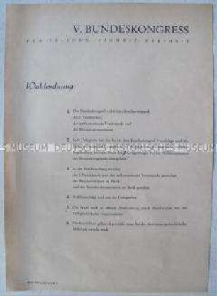 Tagungsmappe zum 5. Bundeskongresses des DFD 1954 in Berlin