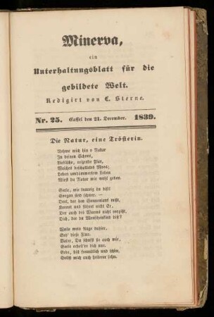 Minerva, Nr. 25, 21. December 1839