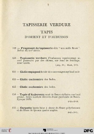 Tapisserie verdure - Tapis d'orient et d'aubusson (Nr. 149-165)