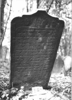 Grabstein 840 (Index: 99899253) Material: Sandstein Zustand: gut erhalten, unten beginnende Verwittertung Maße HxBxT: 122x61x9 cm Beschreibung: Stele mit eingezogenem Schulterbogenabschluss, im Bogenfeld segndende Hände (Priestersegen) Symbolik: segnende Hände (Priestersegen): Grabstein 840