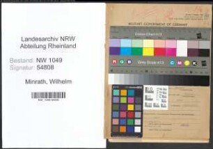 Entnazifizierung Wilhelm Minrath , geb. 06.05.1908 (Musiker)