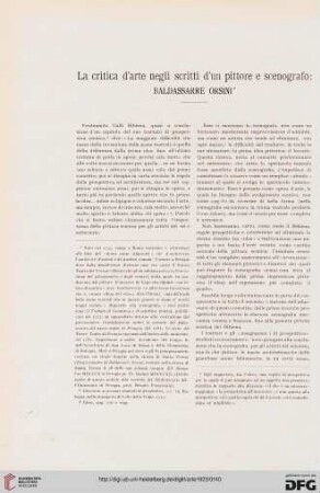 26: La critica d'arte negli scritti d'un pittore e scenografo : Baldassare Orsini