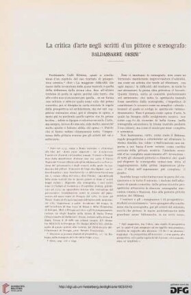 26: La critica d'arte negli scritti d'un pittore e scenografo : Baldassare Orsini