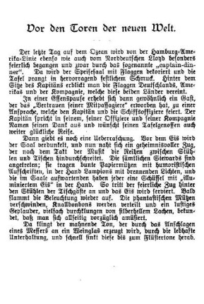 Vor den Toren der Neuen Welt