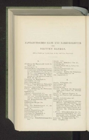 Alphabetisches Sach- und Namenregister des dritten Bandes.
