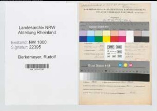 Entnazifizierung Rudolf Berkemeyer, geb. 16.12.1911 (Kaufm.Angest.)