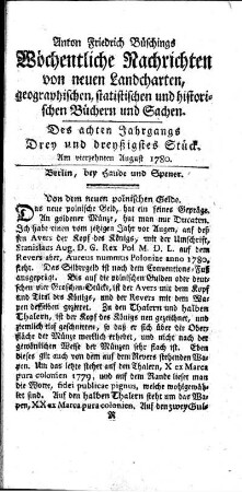 Drey und dreyßigstes Stück