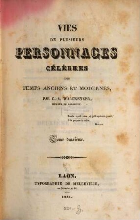 Vies de plusieurs personnages célèbres des temps anciens et modernes, 2